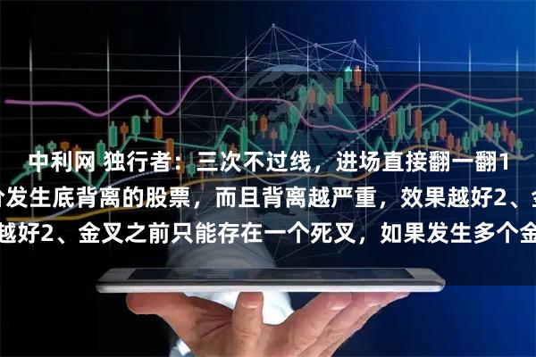 中利网 独行者：三次不过线，进场直接翻一翻1、只选择MACD与股价发生底背离的股票，而且背离越严重，效果越好2、金叉之前只能存在一个死叉，如果发生多个金叉死叉就没有效果